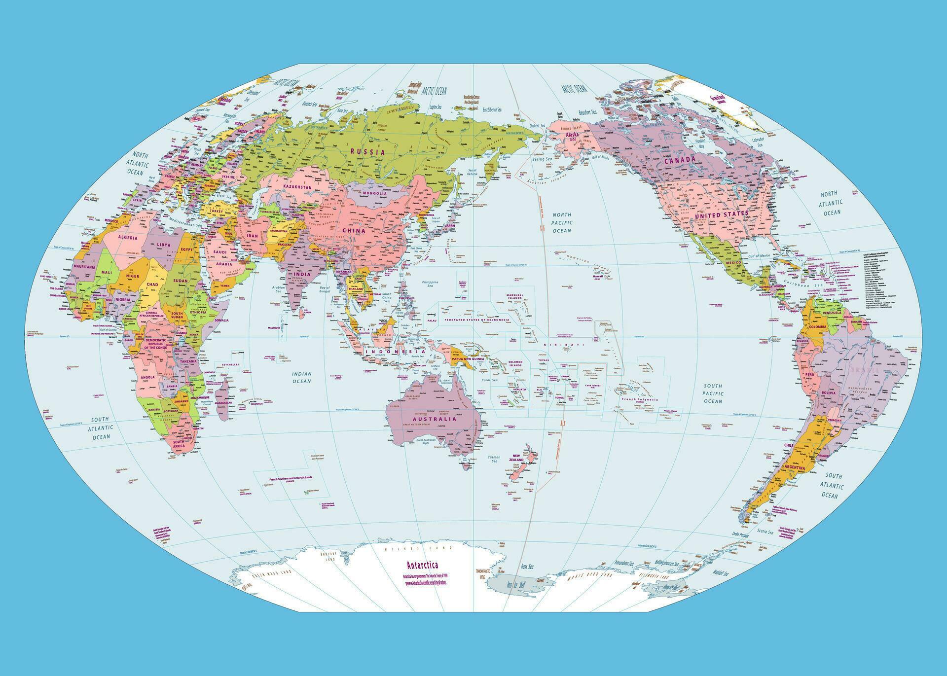 Political World Map America Centered Winkel Tripel Projection 28148817 Political World Map America Centered Winkel Tripel Projection Vector
