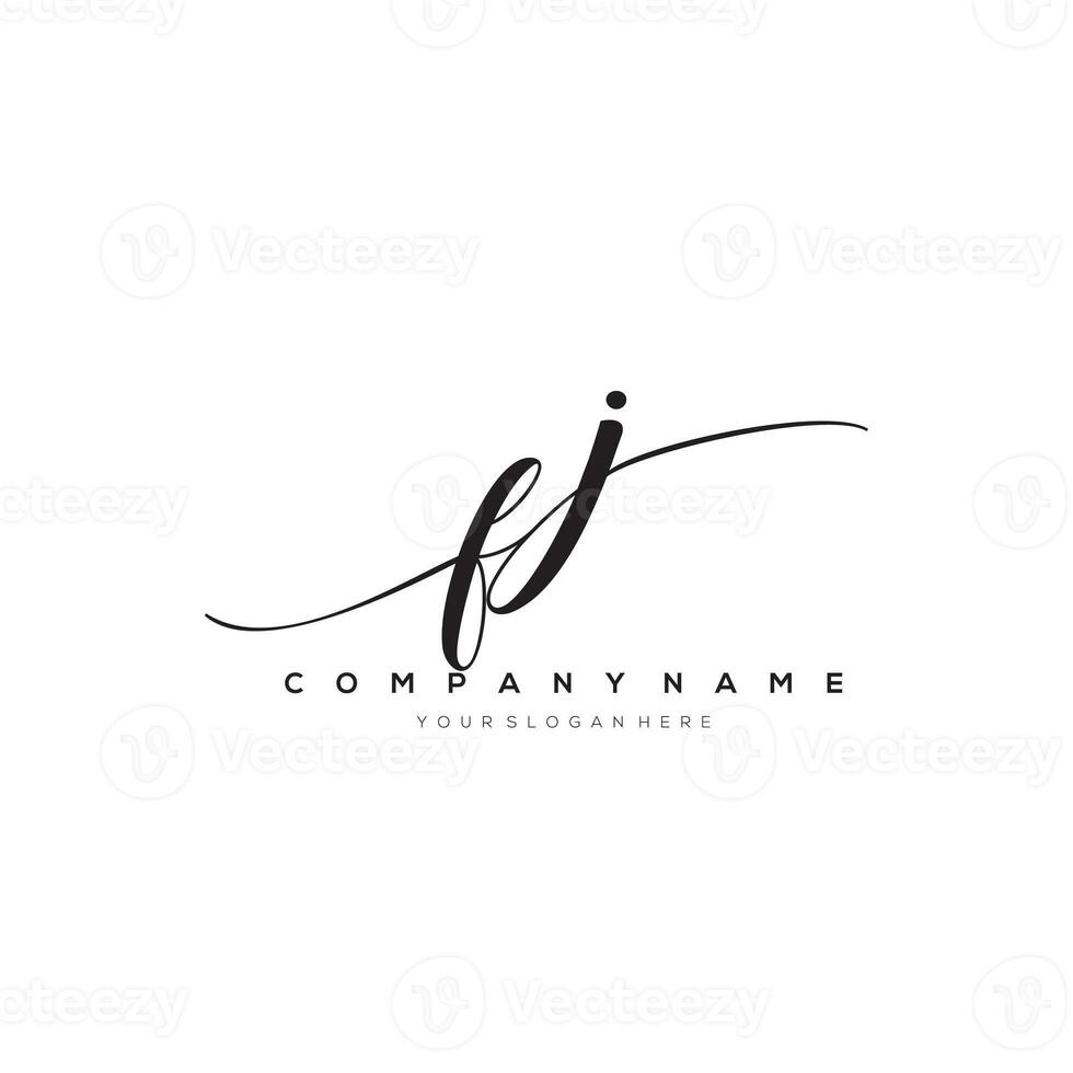 initial letter FJ logo, flower handwriting logo design, vector logo for women beauty, salon, massage, cosmetic or spa brand art. photo