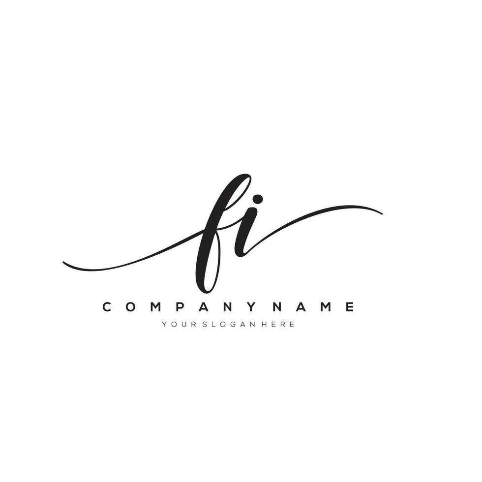 initial letter FI logo, flower handwriting logo design, vector logo for women beauty, salon, massage, cosmetic or spa brand art.