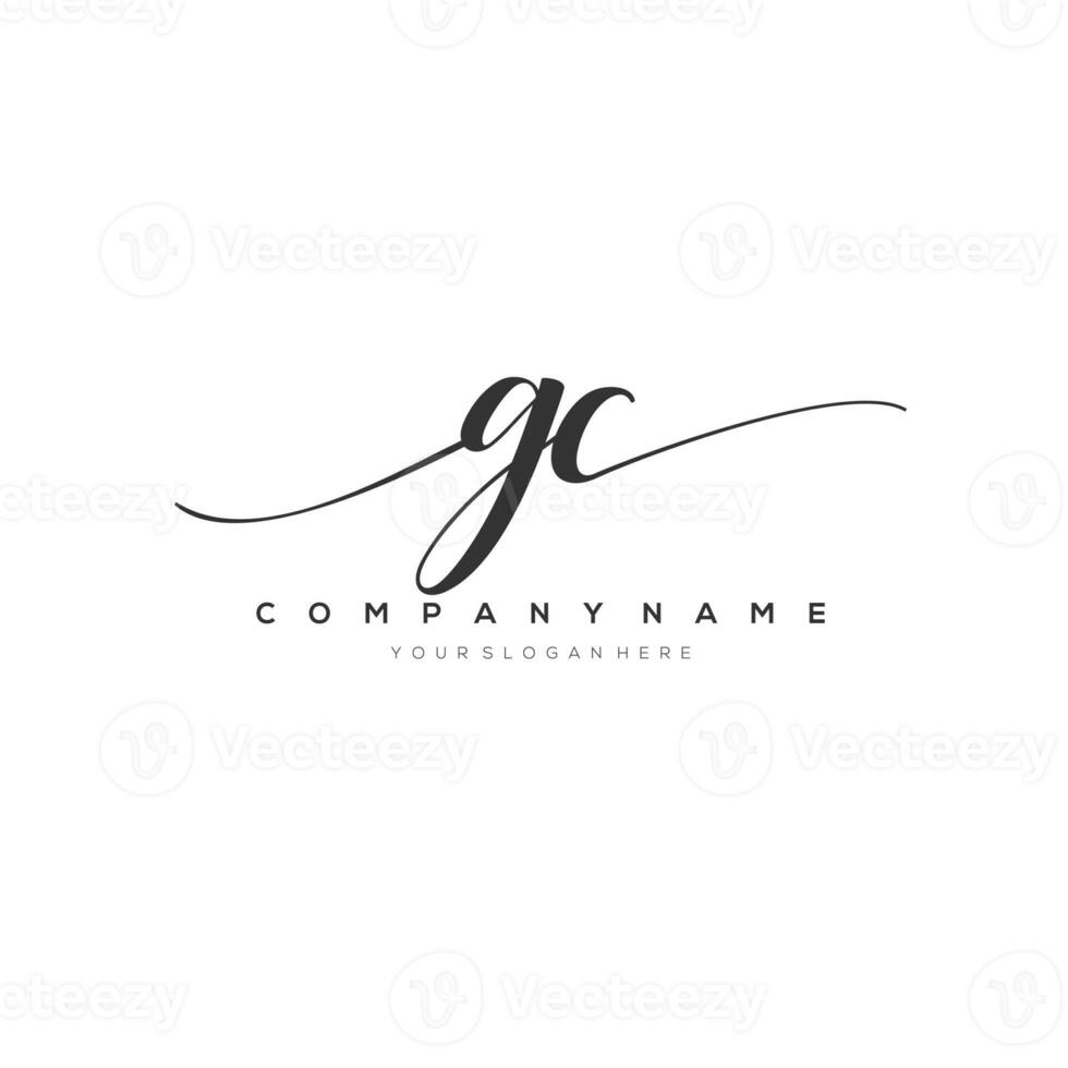 initial letter GC logo, flower handwriting logo design, vector logo for women beauty, salon, massage, cosmetic or spa brand art. photo