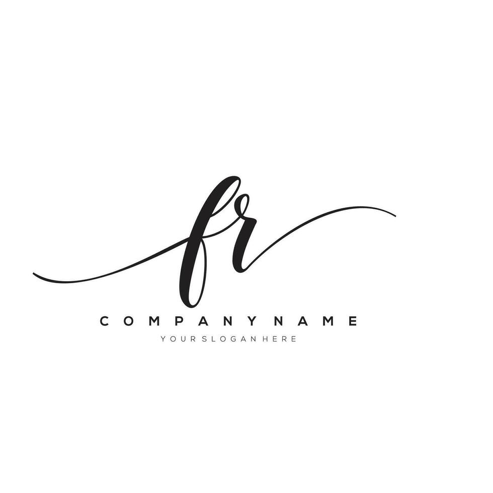 initial letter FR logo, flower handwriting logo design, vector logo for women beauty, salon, massage, cosmetic or spa brand art.