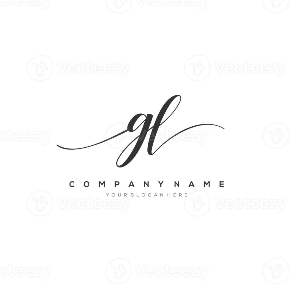 initial letter GL logo, flower handwriting logo design, vector logo for women beauty, salon, massage, cosmetic or spa brand art. photo