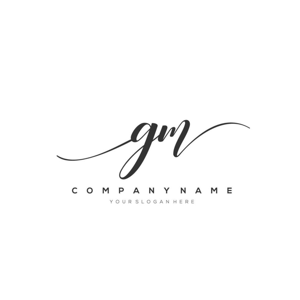initial letter GM logo, flower handwriting logo design, vector logo for women beauty, salon, massage, cosmetic or spa brand art.