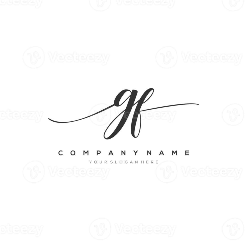 initial letter GF logo, flower handwriting logo design, vector logo for women beauty, salon, massage, cosmetic or spa brand art. photo