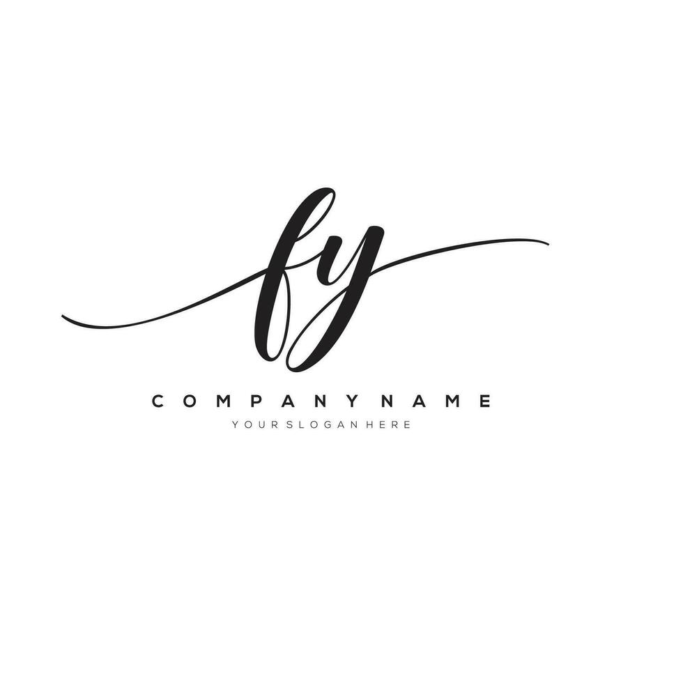 initial FY  logo, flower handwriting logo design, vector logo for women beauty, salon, massage, cosmetic or spa brand art.