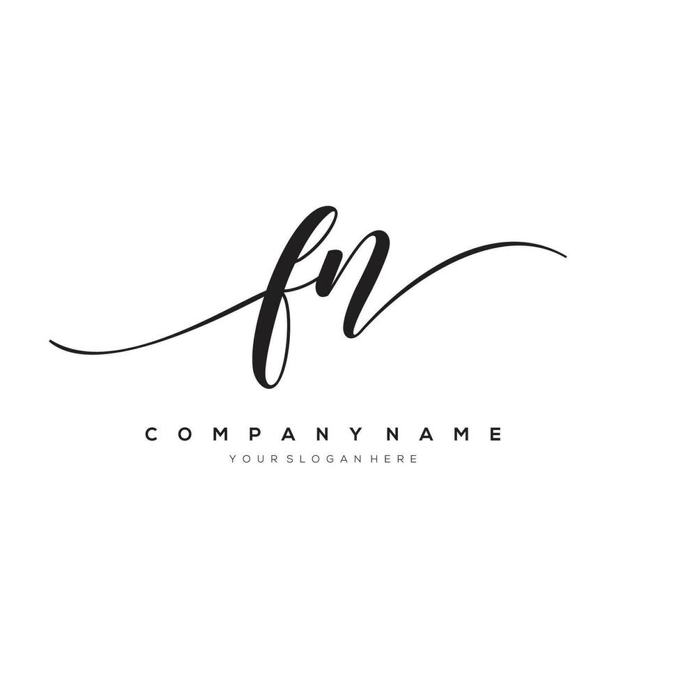 initial letter FN logo, flower handwriting logo design, vector logo for women beauty, salon, massage, cosmetic or spa brand art.