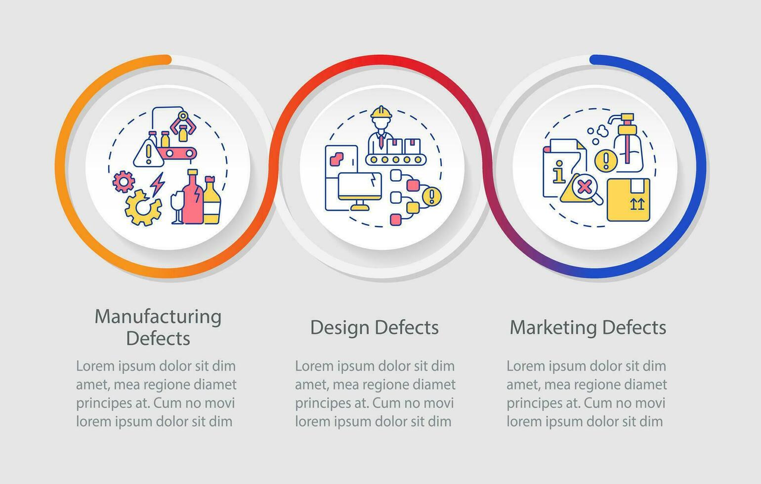 2d producto responsabilidad vector infografia plantilla, datos visualización con 3 pasos, proceso cronograma cuadro.