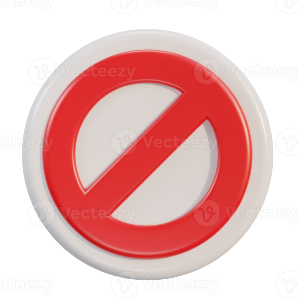 3d stop, banned not allow warning or stop symbol icon png