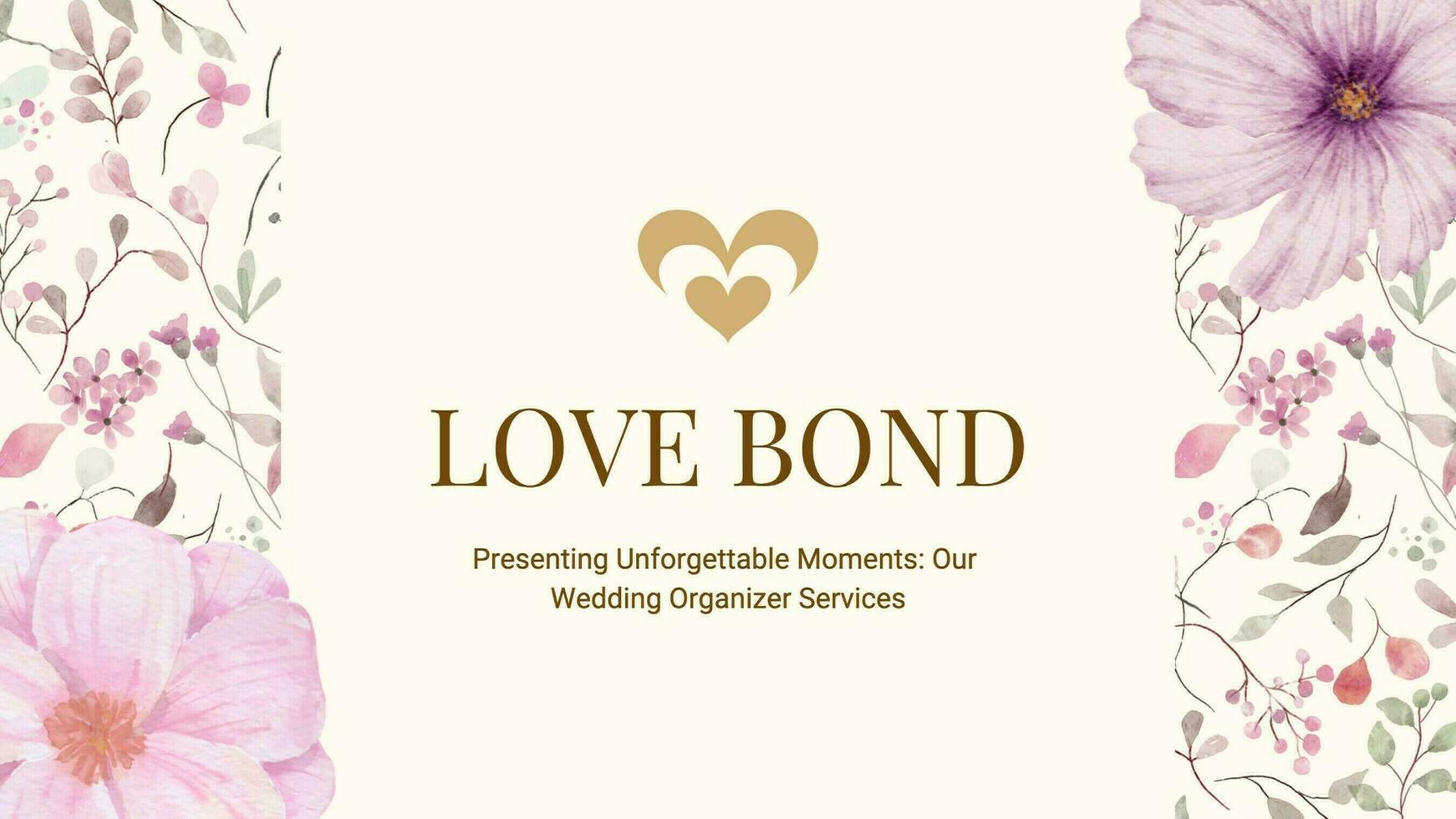 Pink Floral Love Wedding Organizer Presentation template