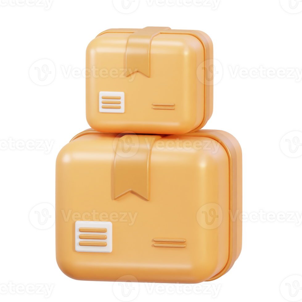 Cardboard box icon isolated on 3d render png