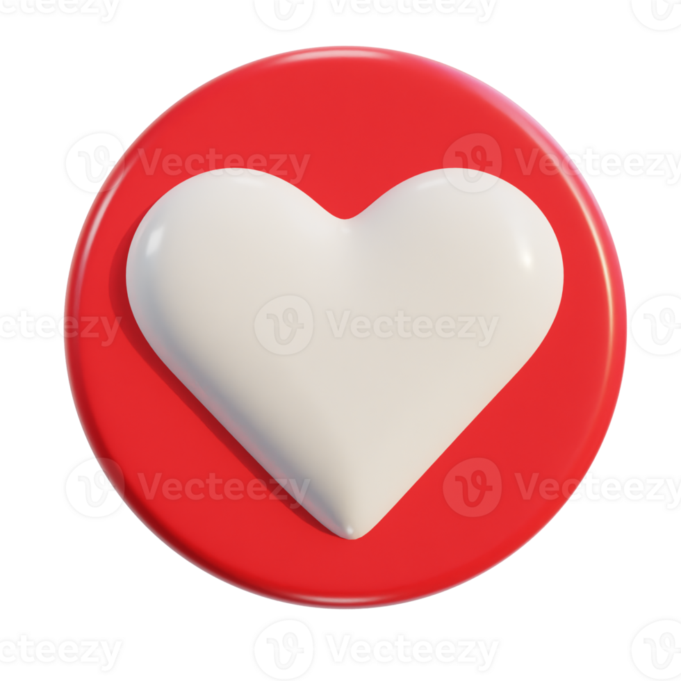 Love icon 3d render png