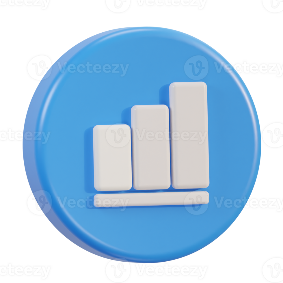 3d graph chart data statistic report information icon png