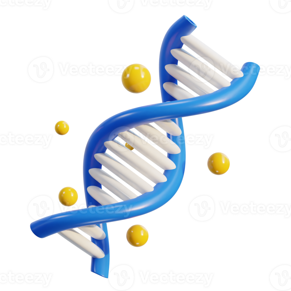 dna 3d illustration icon on isolated background png