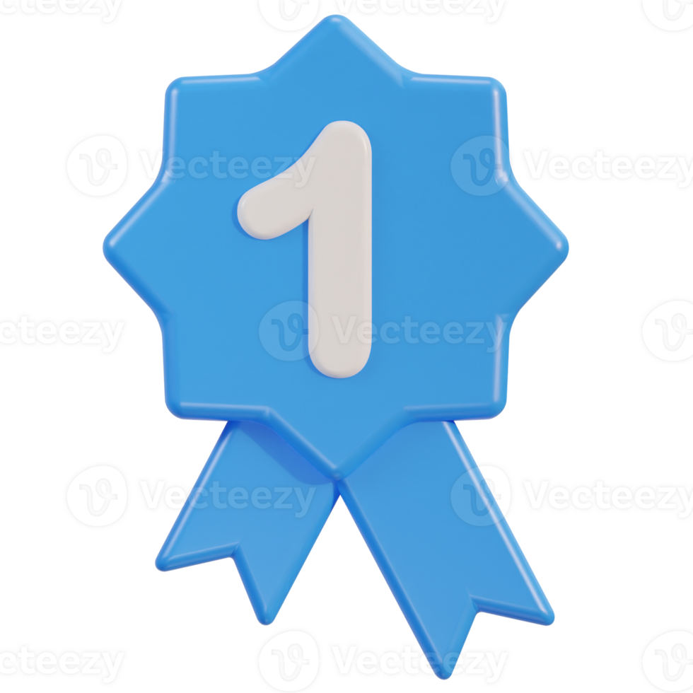 3d number one badge icon png