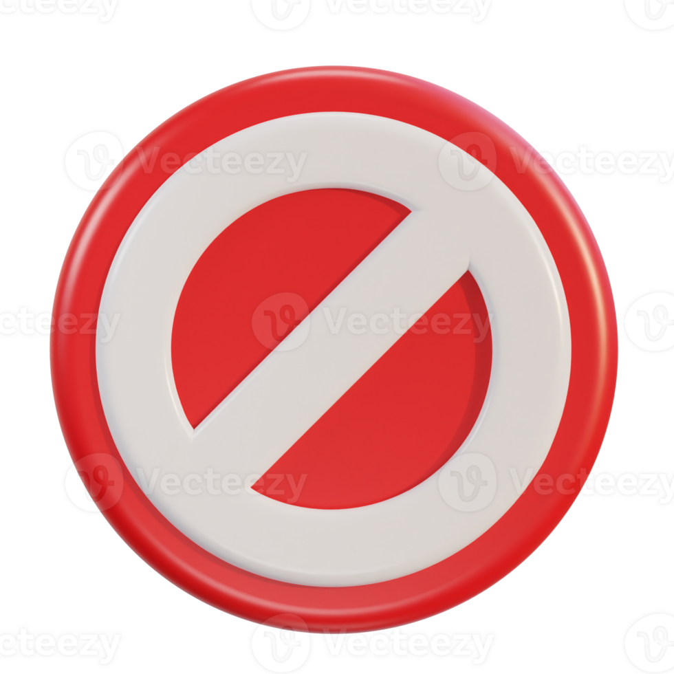 3d stop, banned not allow warning or stop symbol icon png
