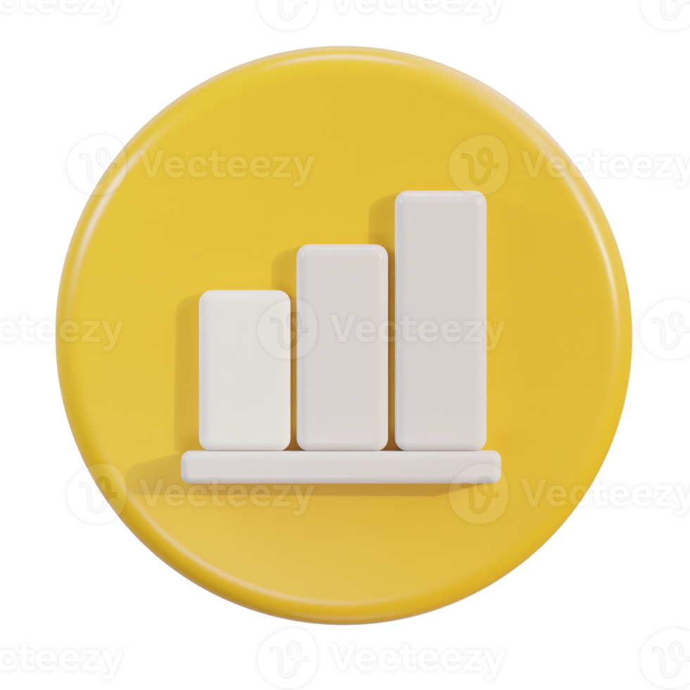 3d graph chart data statistic report information icon png