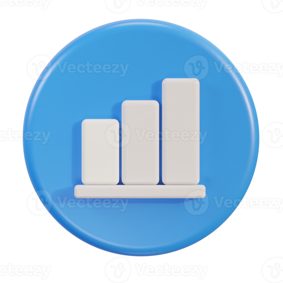 3d graph chart data statistic report information icon png