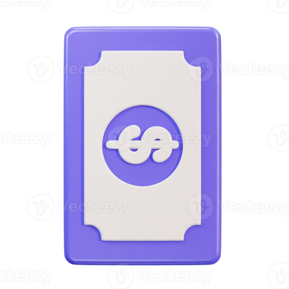 3d dollar note icon png