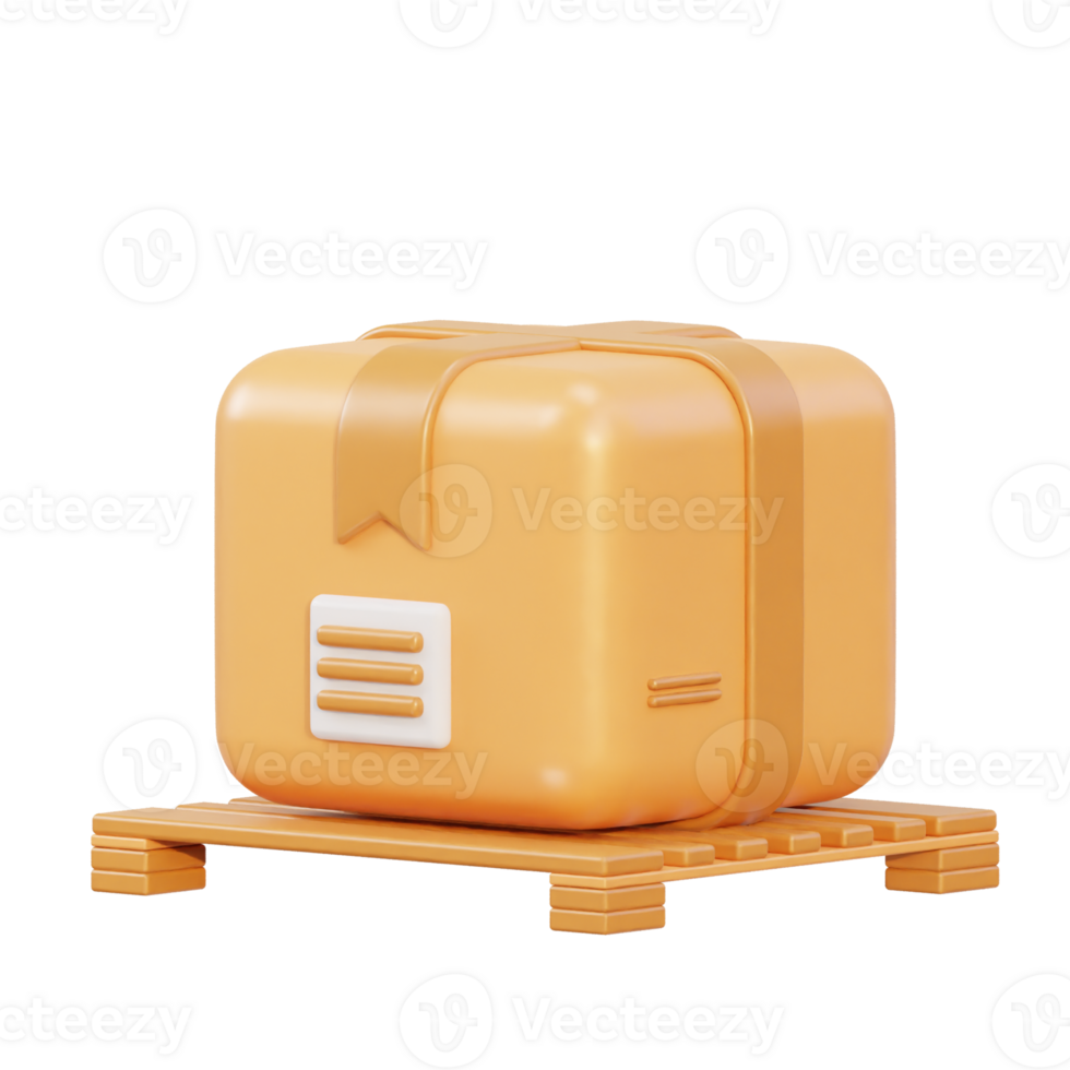 Cardboard box icon isolated on 3d render png