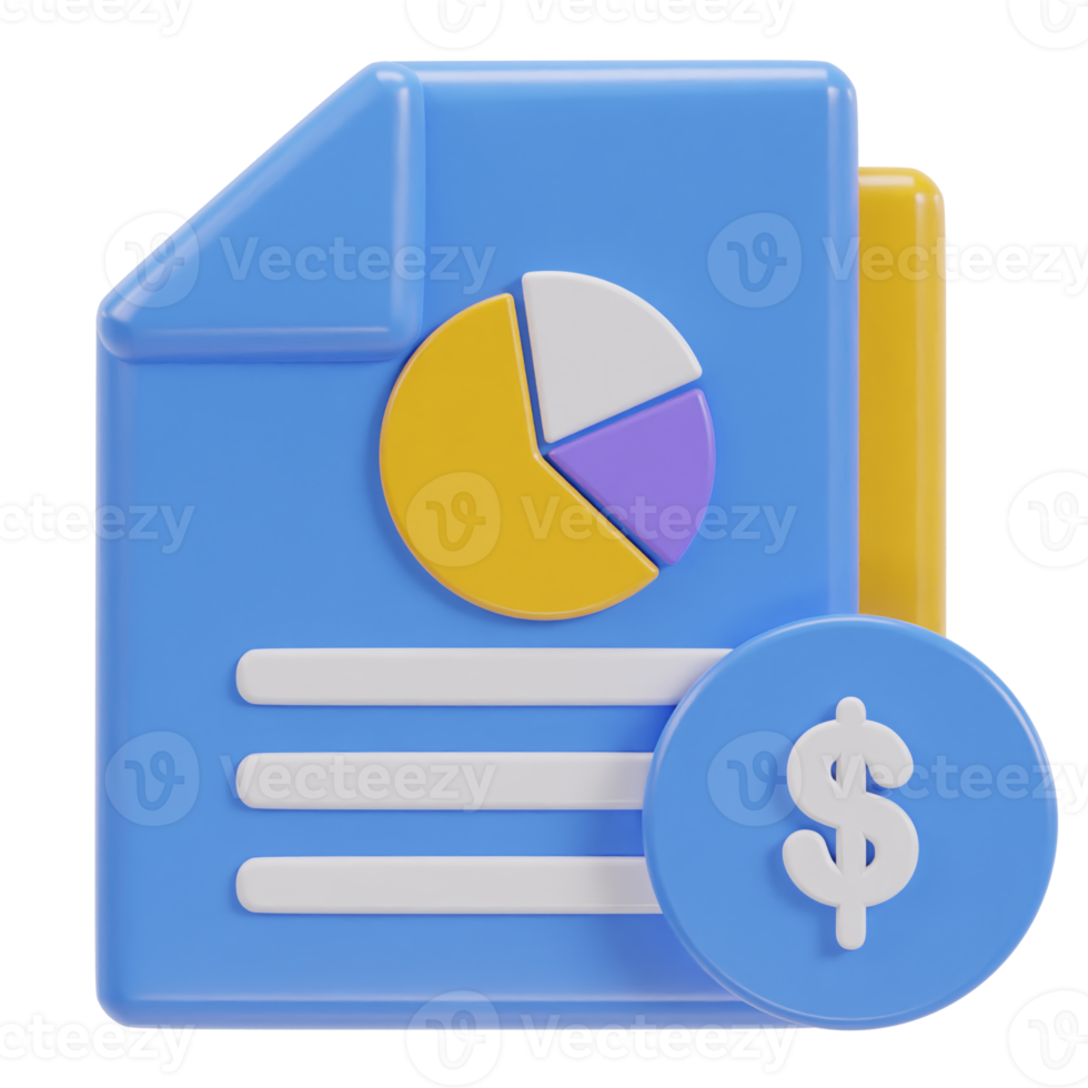Financial business report concept with dollar coin stacks and financial data chart icon png