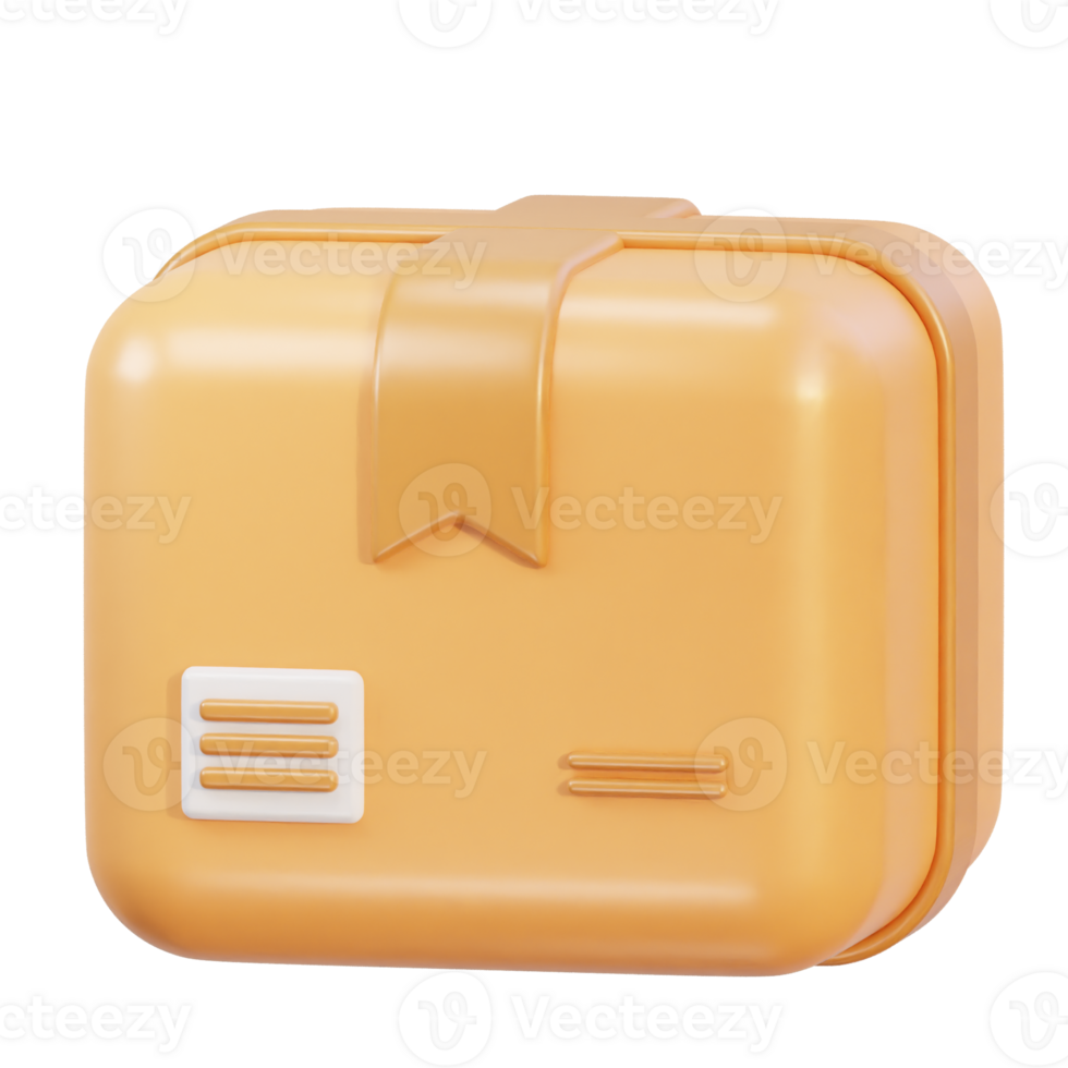 Cardboard box icon isolated on 3d render png