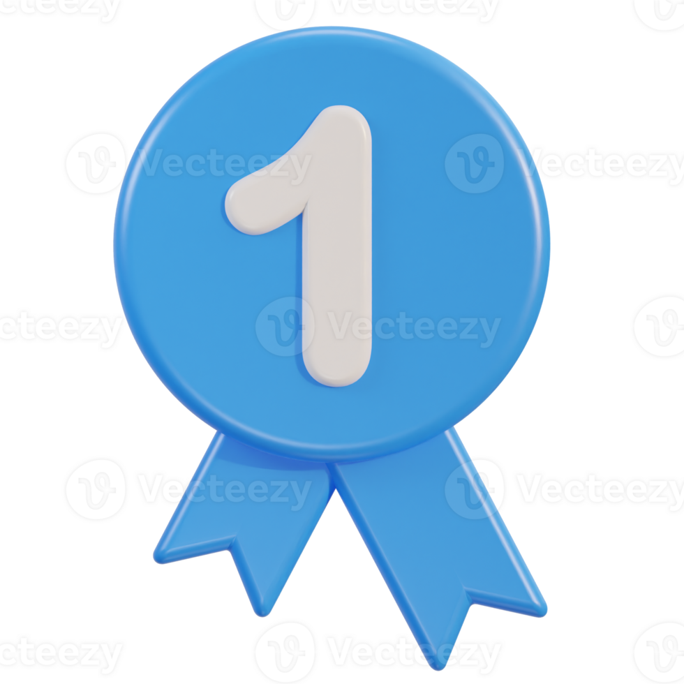 3d number one badge icon png