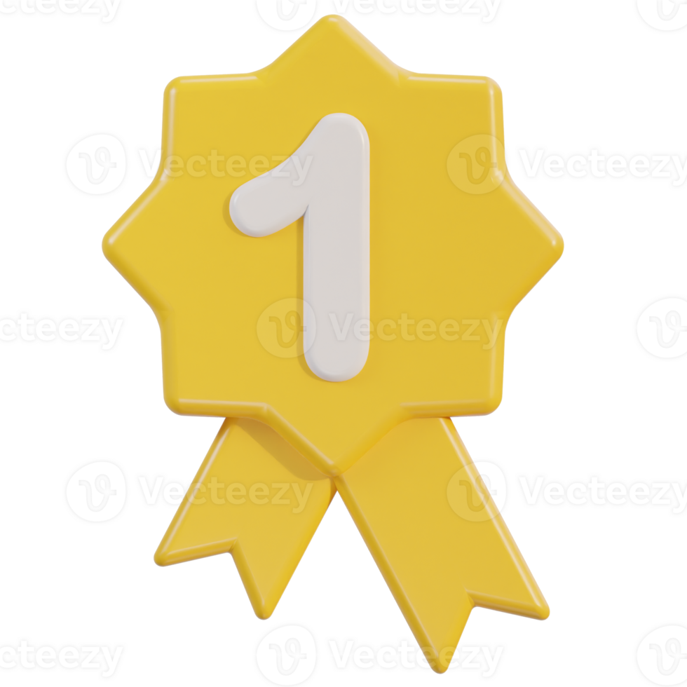 3d number one badge icon png