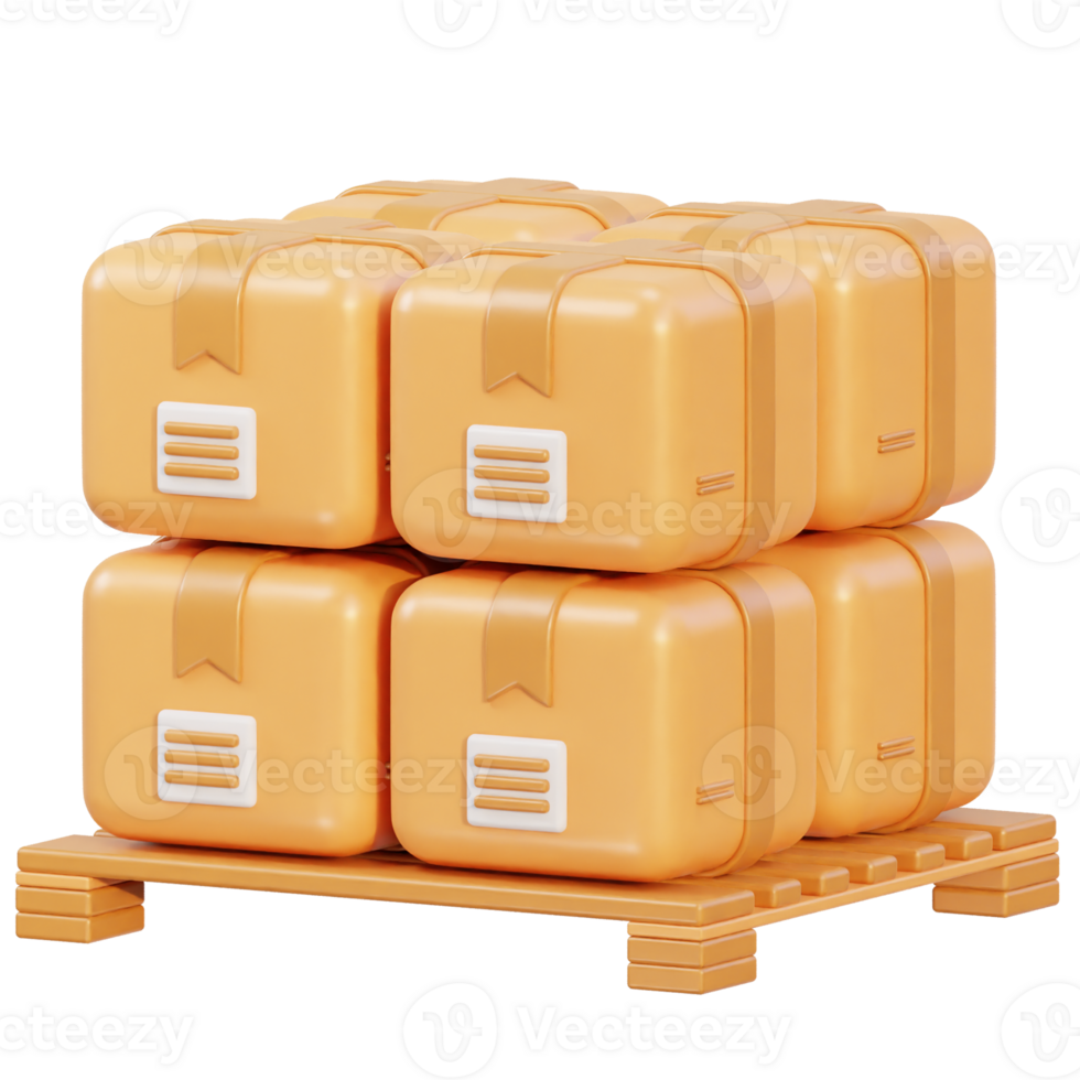 Cardboard box icon isolated on 3d render png
