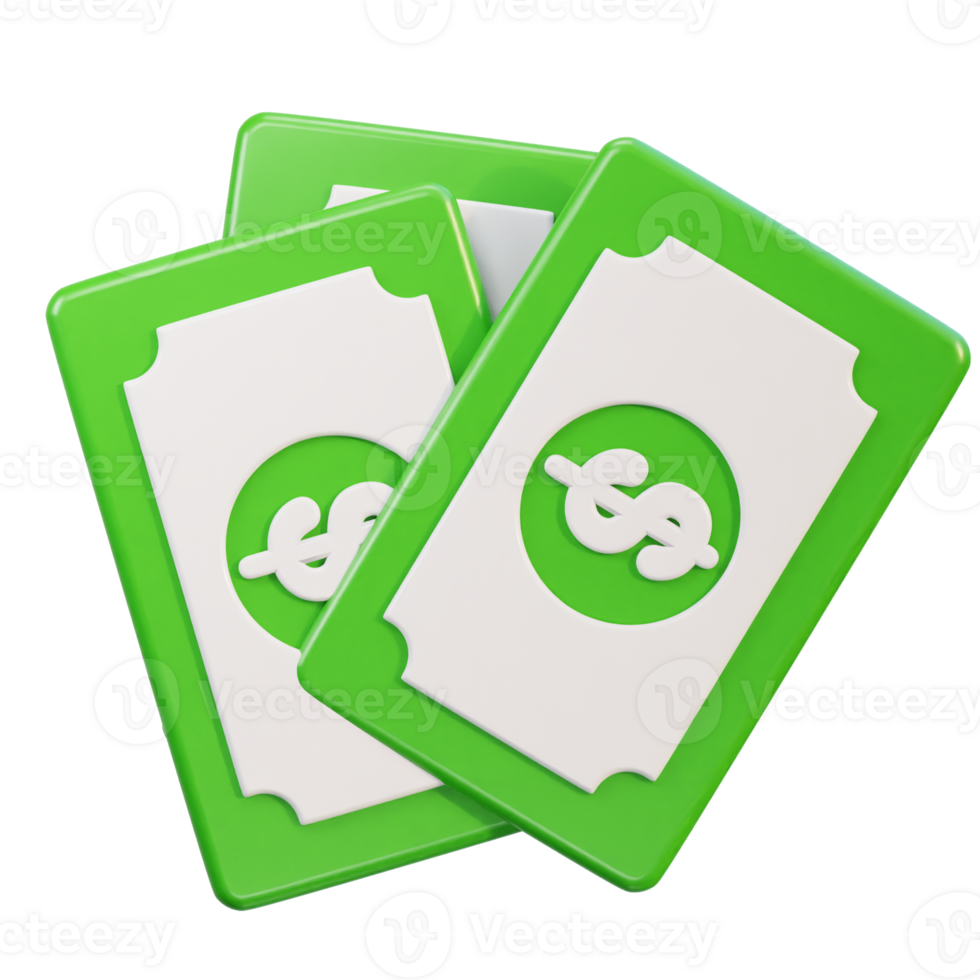 3d dollar note icon png