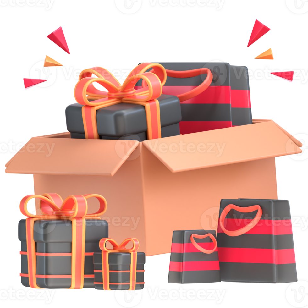 Black Friday Rendered 3D Icon png
