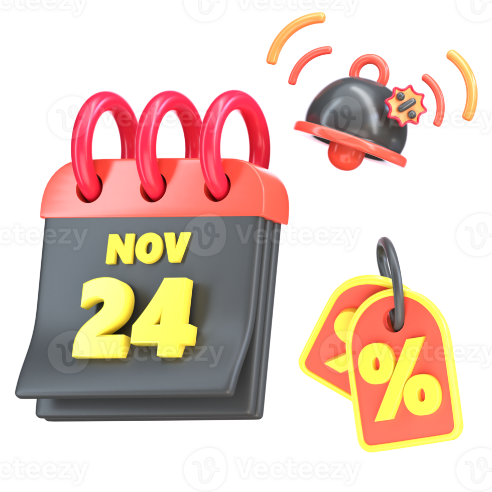 Black Friday Rendered 3D Icon png