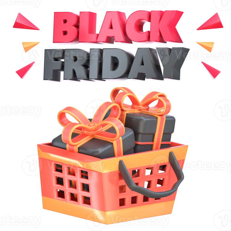 Black Friday Rendered 3D Icon png