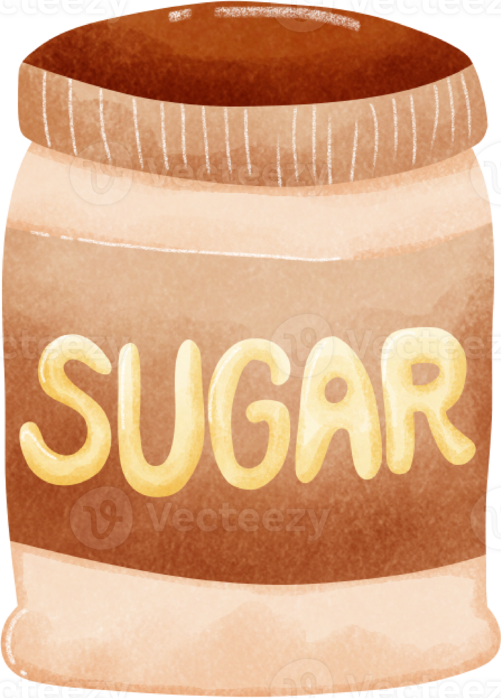 Watercolor Coffee Shop Element with Sugar Container Hand Draw 28149507 PNG