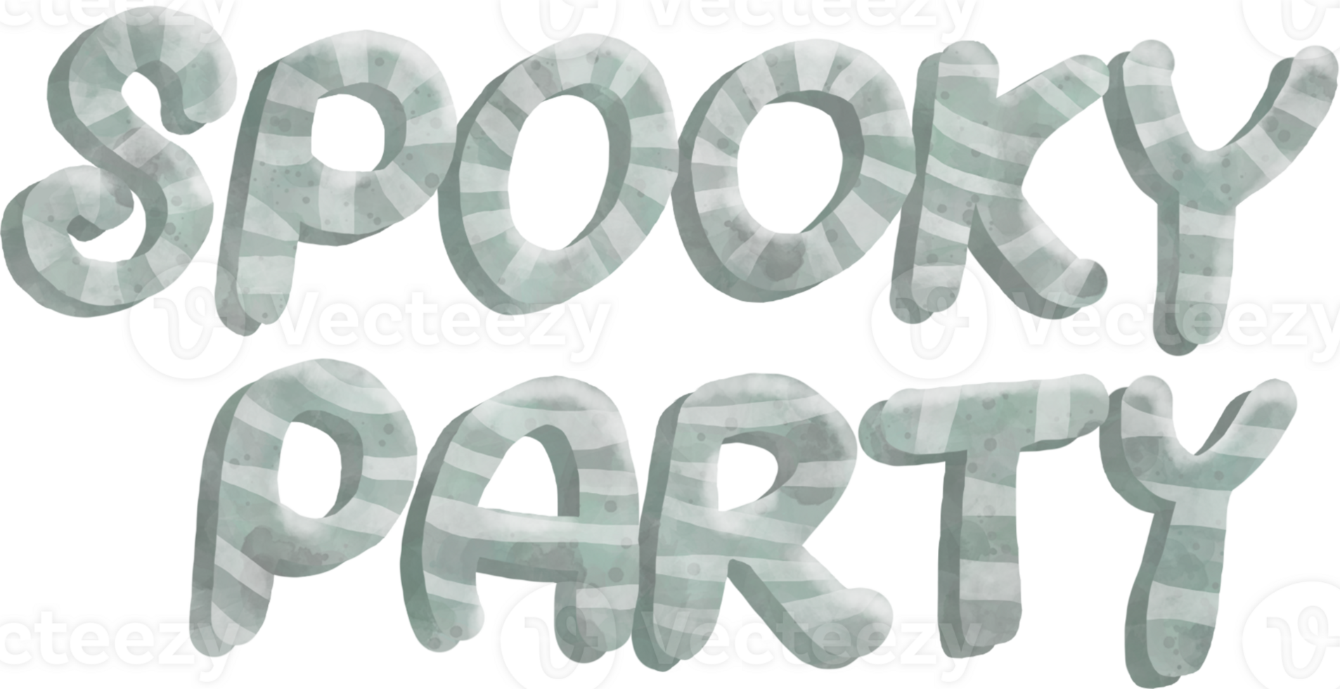 Watercolor Halloween with Spooky Party Text Hand Draw Painting Style png