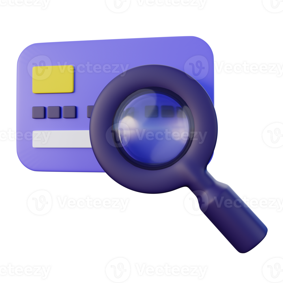 Credit Card Investigation 3D Icon png