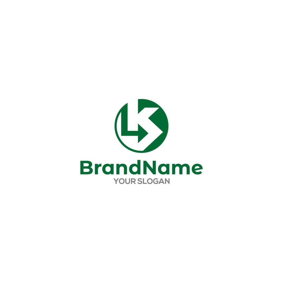 LK Circle with Arrow Logo Design Vector