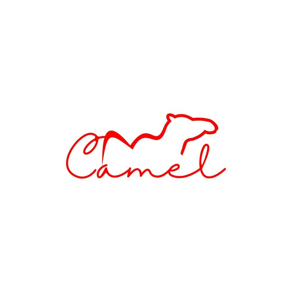 Line Camel Logo Design Vector
