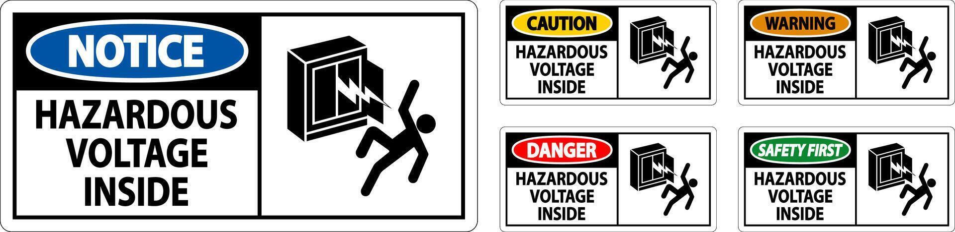 Danger Sign Hazardous Voltage Inside vector