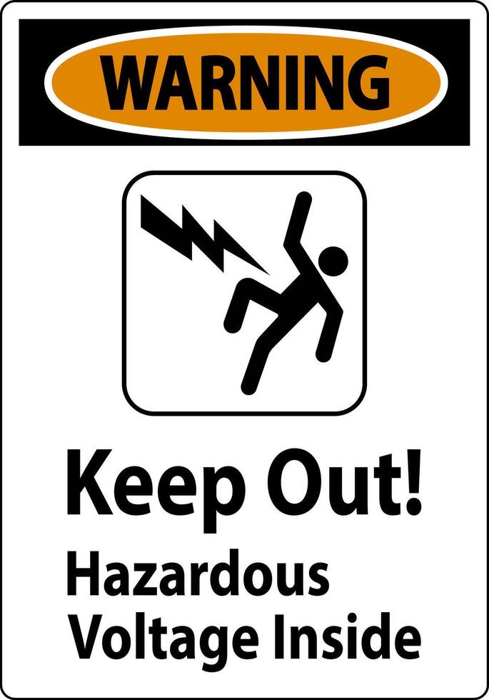 Warning Sign - Keep Out Hazardous Voltage Inside vector