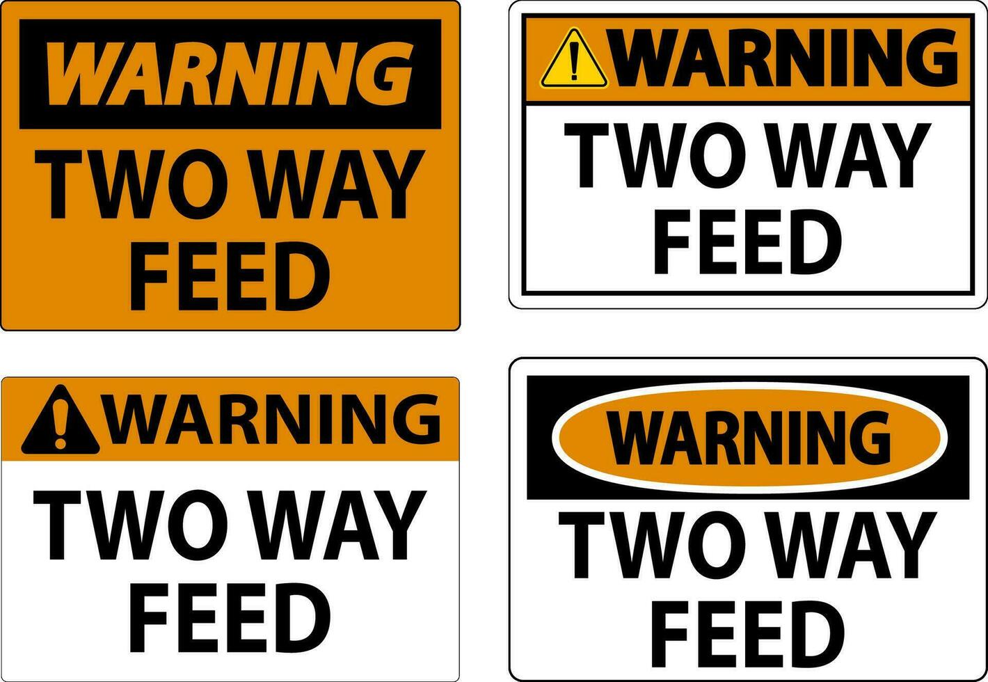Warning Sign Two Way Feed vector