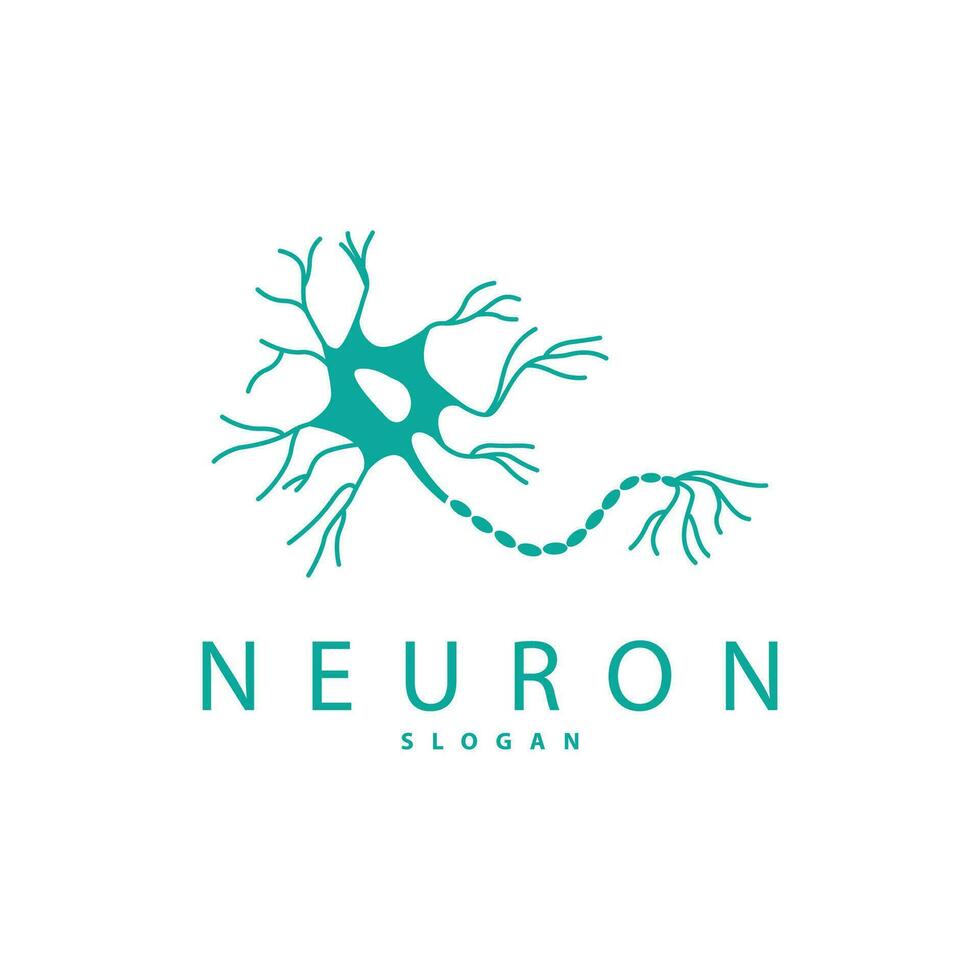 Neuron Logo, Neuron Nerve or Seaweed Vector Abstract Molecule Design, Template Illustration