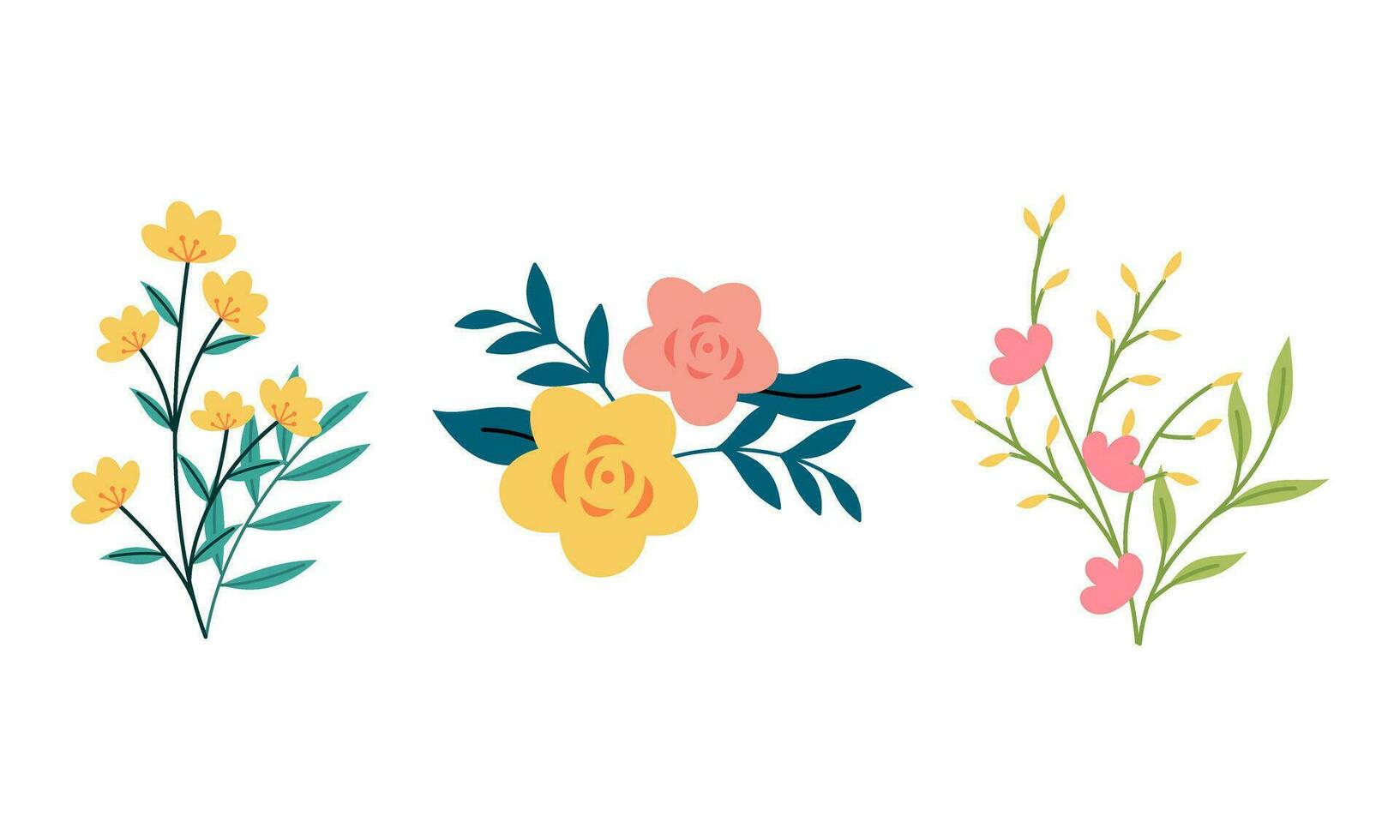 Organic flat spring flower collection vector