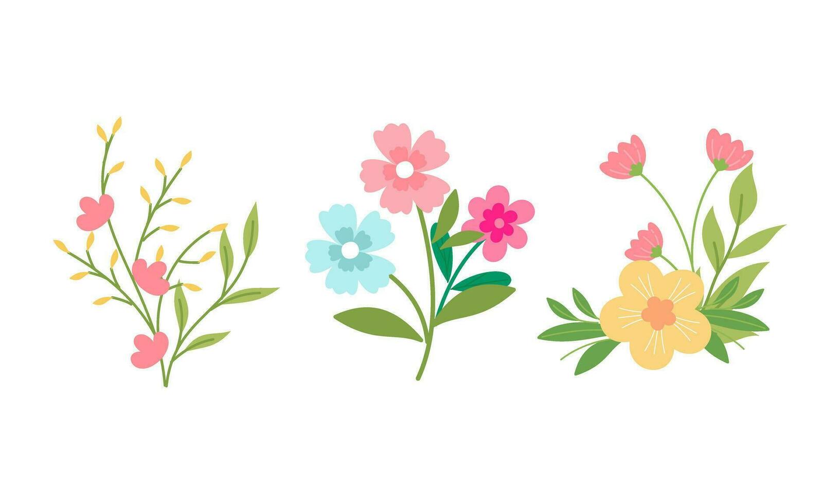 Organic flat spring flower collection vector