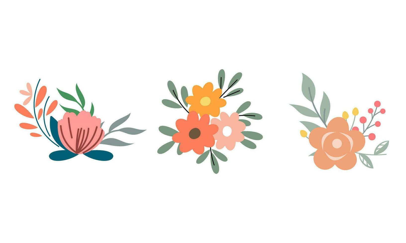 Organic flat spring flower collection vector
