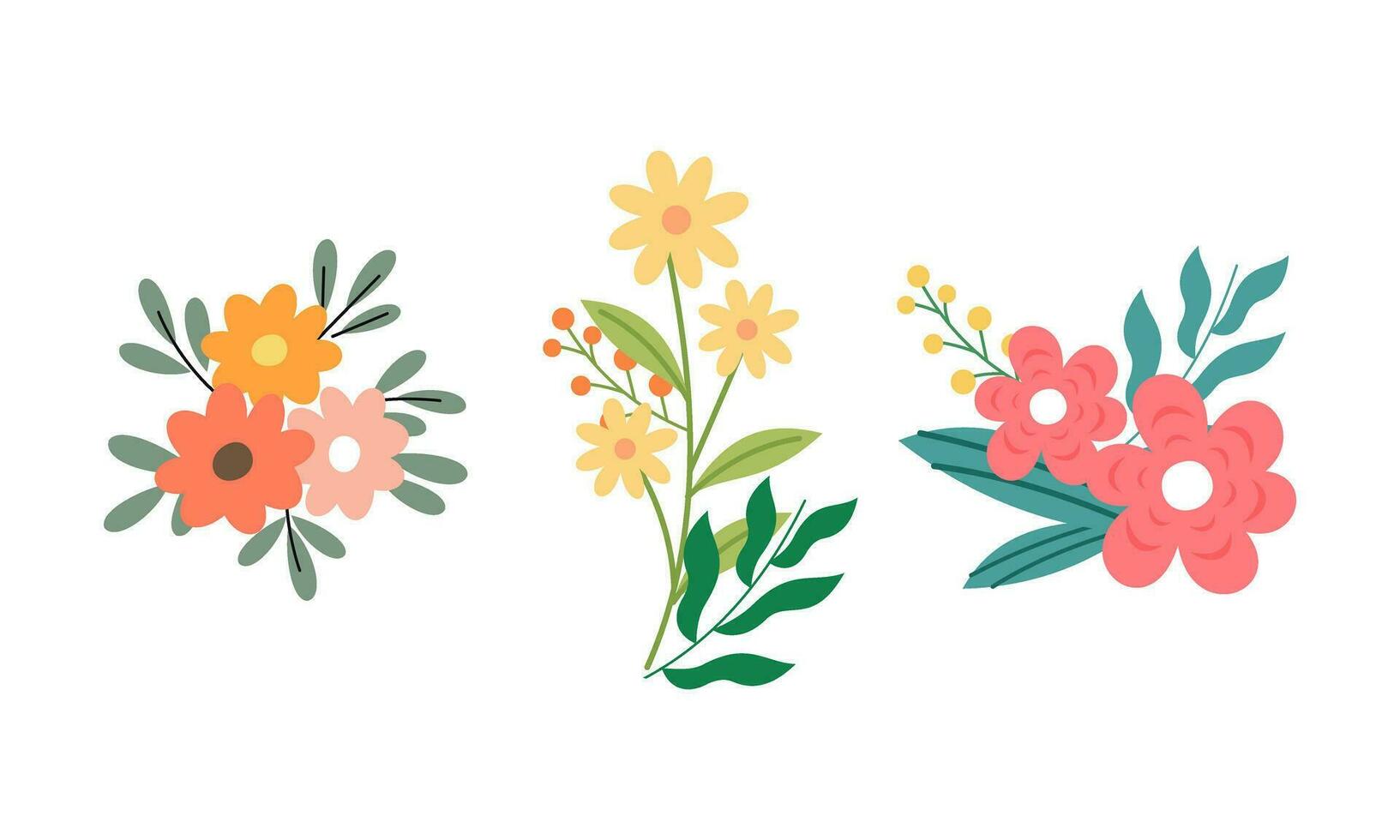 Organic flat spring flower collection vector