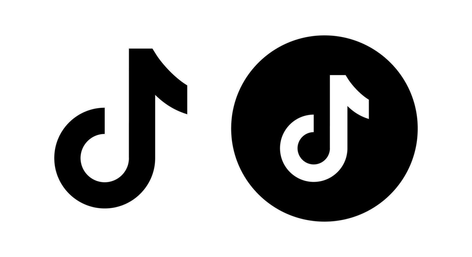 Tiktok logo icon vector in flat style. Social media app