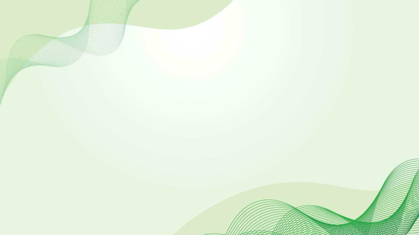 Abstract Green Background with Dynamic Curves. Plain Green Background for PPT Banner vector