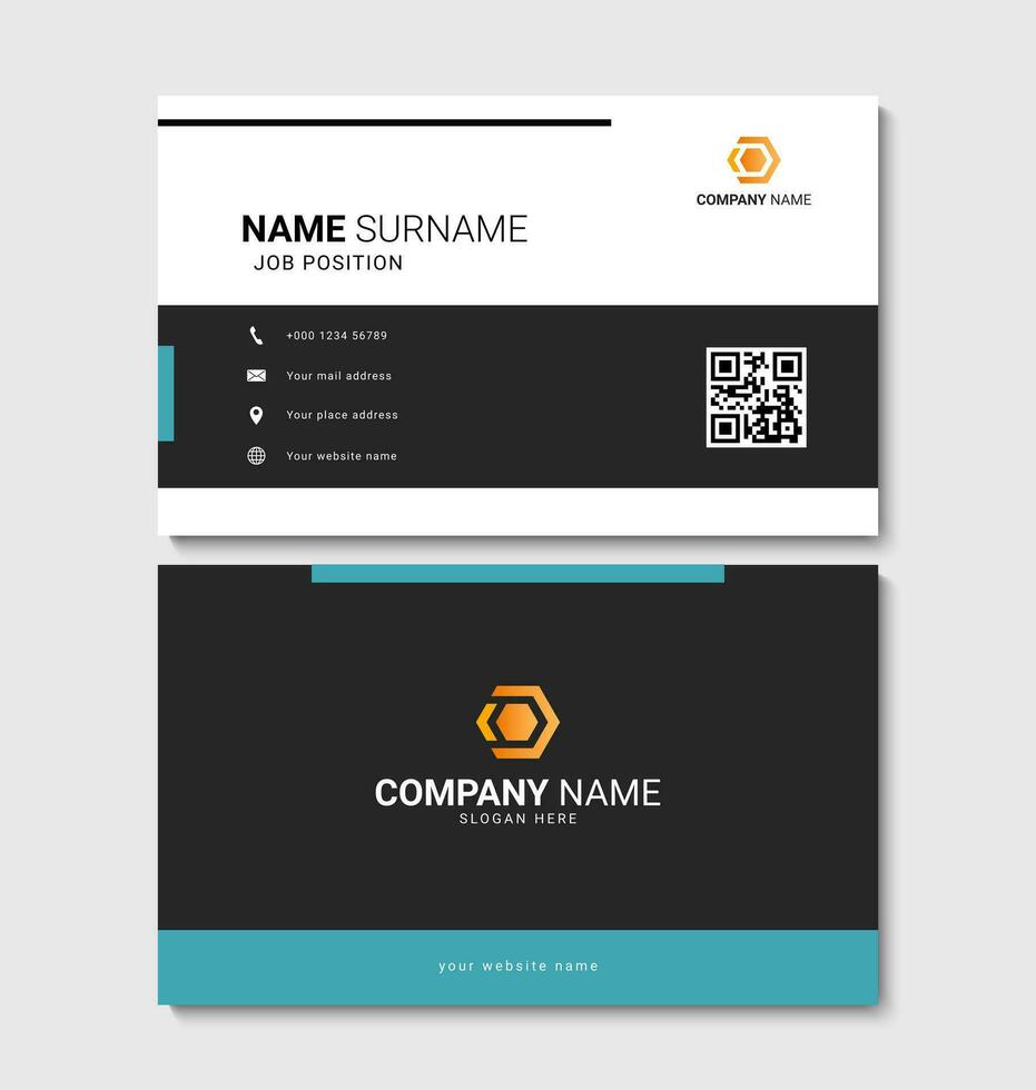 Modern business card design. Clean and elegant business card template. Creative print layout template. Vector illustration