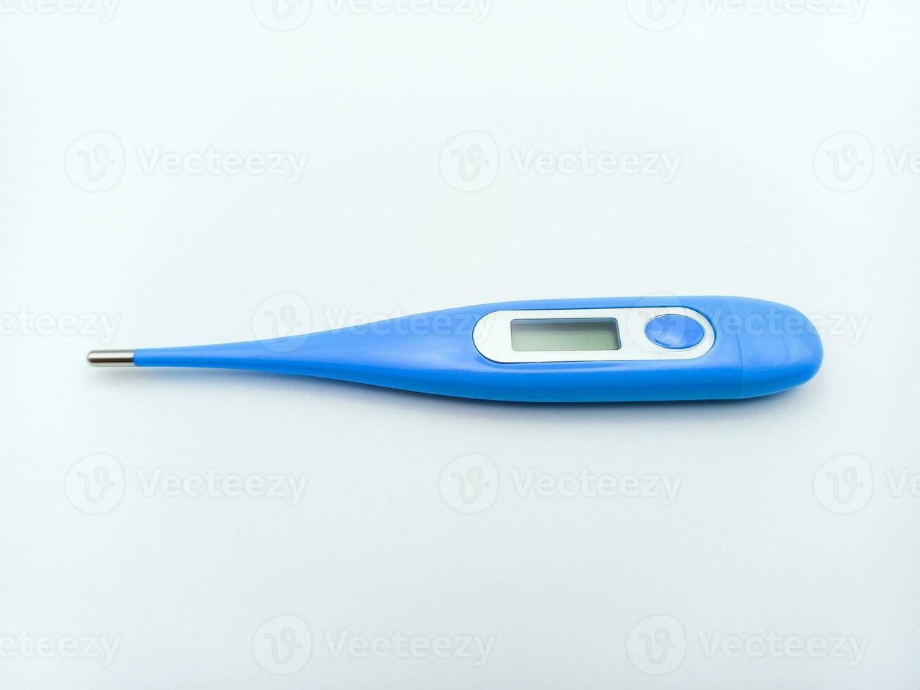 Blue Digital Thermometer Isolated On White Background photo
