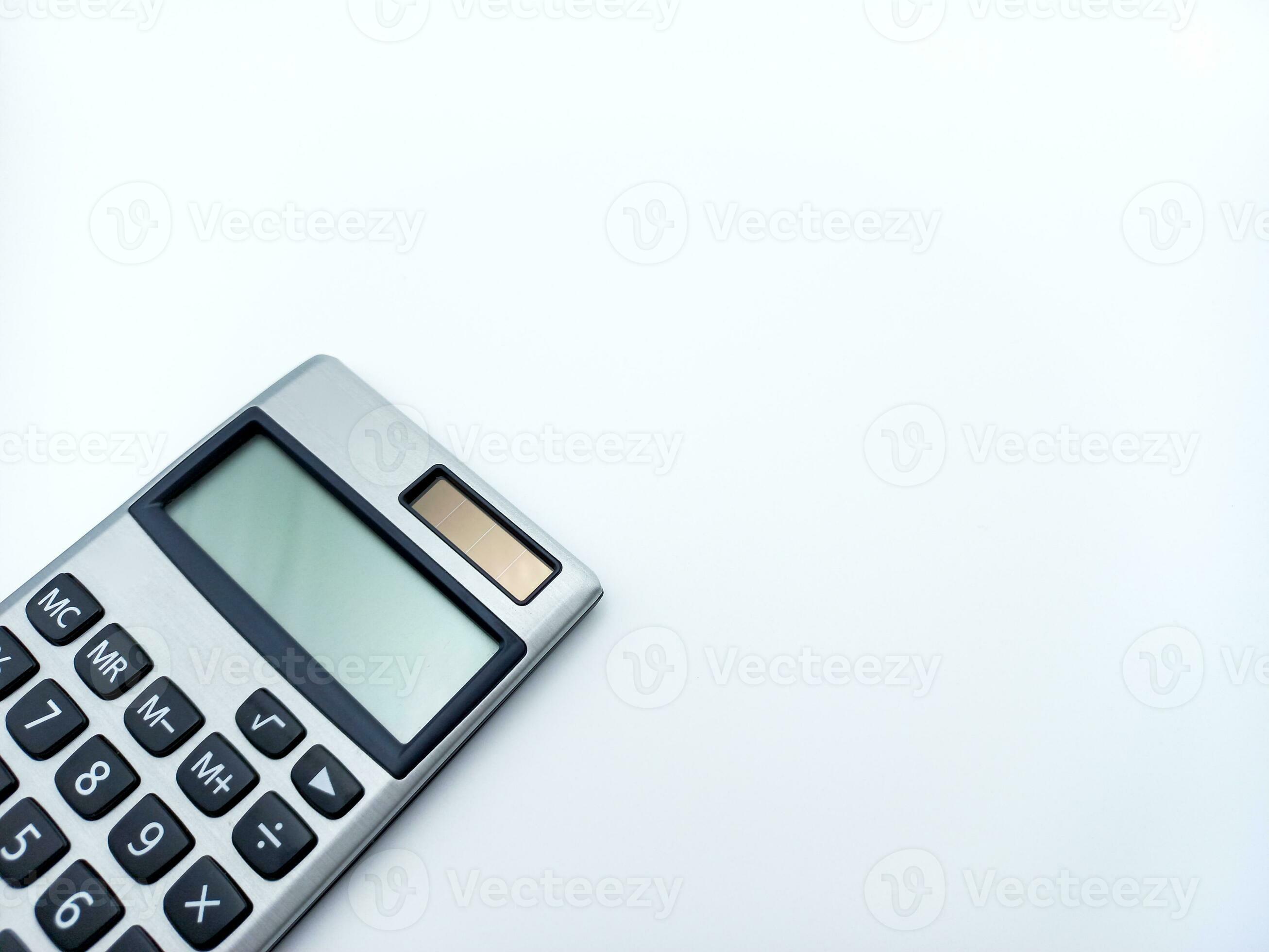 Digital Pocket Calculator isolated On White Background. Corner Position